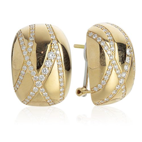 18kt gold pavé diamond earring - OD416