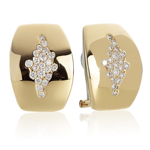 18kt gold pavé diamond earring - OD420