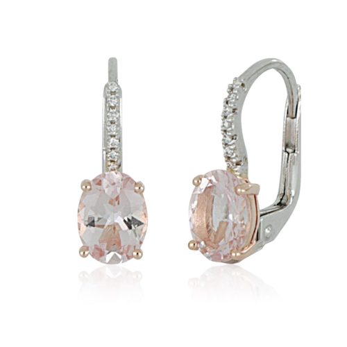 18kt gold earrings with Morganite and diamonds - OD465/MO-LH