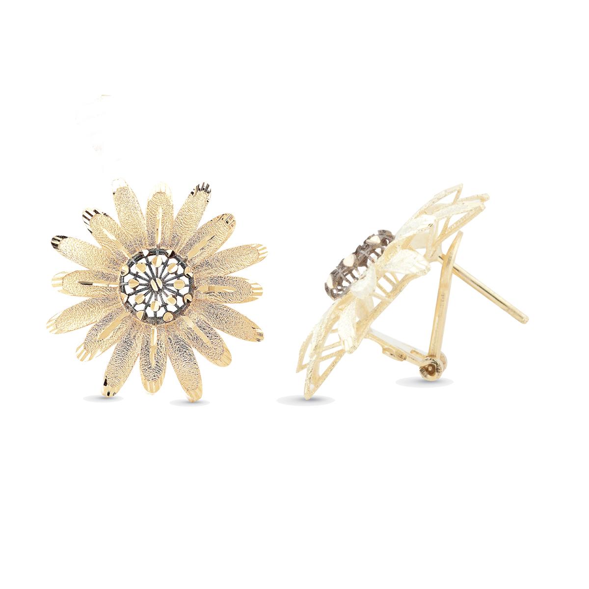 Two-tone satin clip earrings in 18kt gold - OE4170