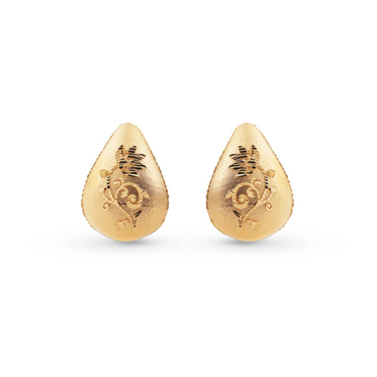 Drop earrings in 18kt satin yellow gold - OP0007