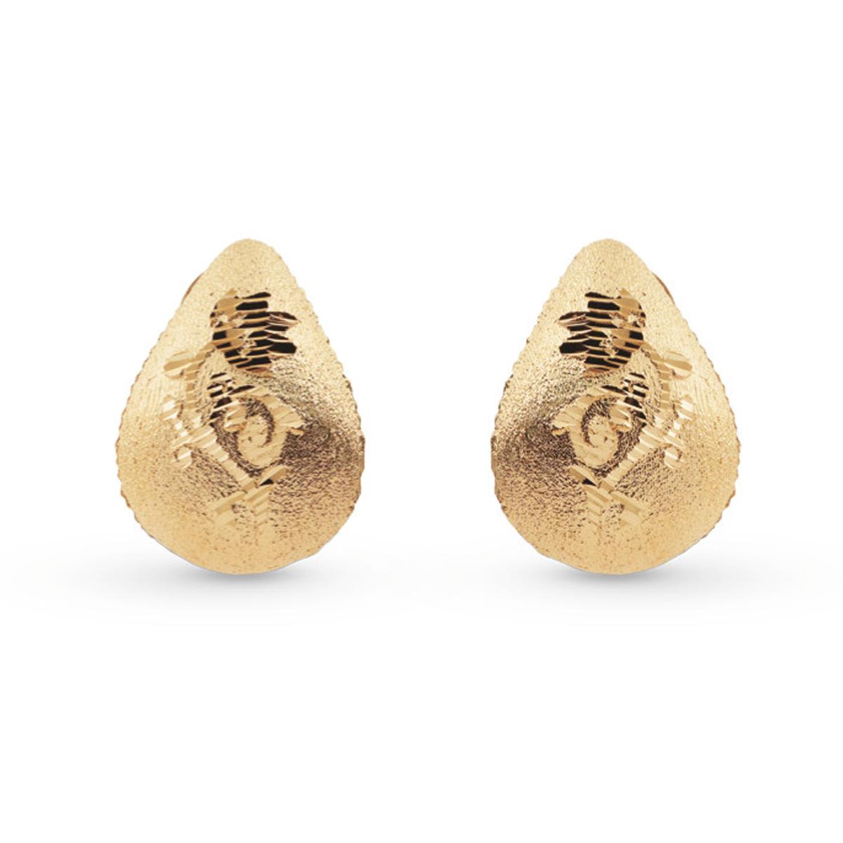 Drop earrings in 18kt satin yellow gold - OP0008