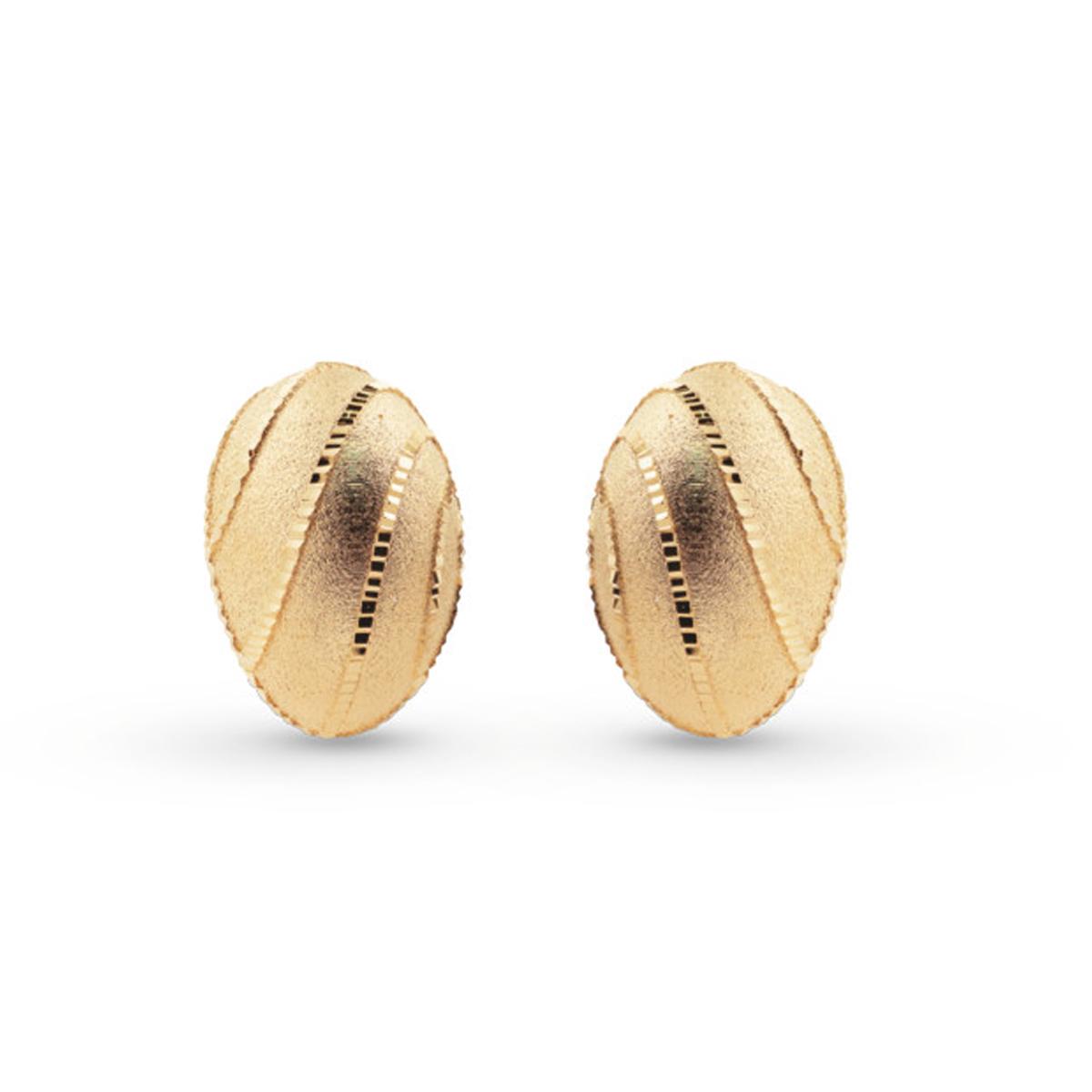 Oval earrings in 18 kt satin yellow gold - OP0009