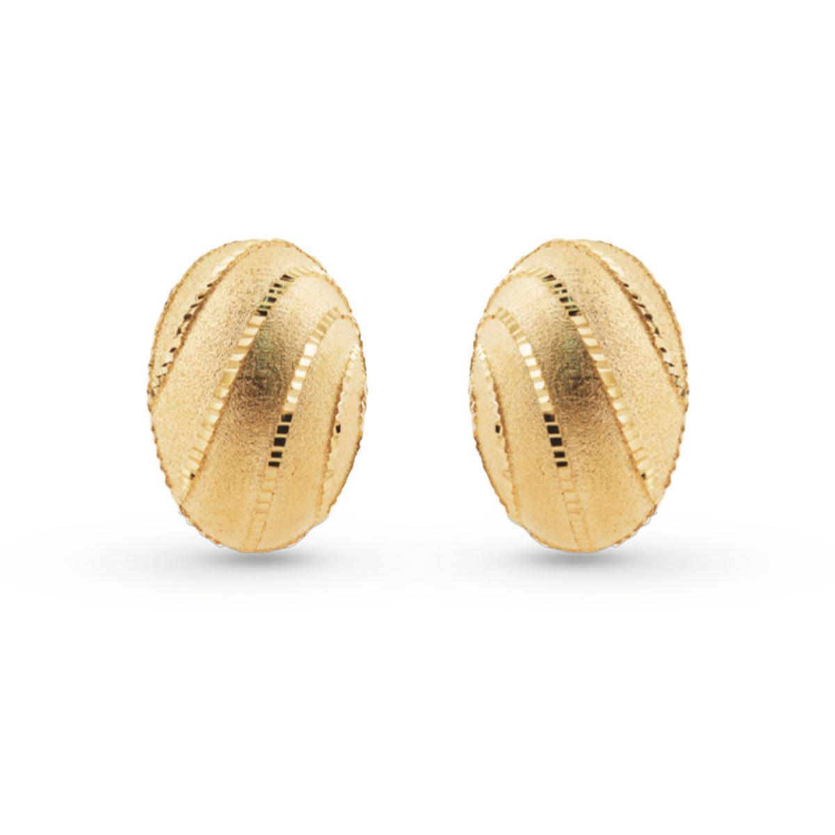 Oval earrings in 18 kt satin yellow gold - OP0010