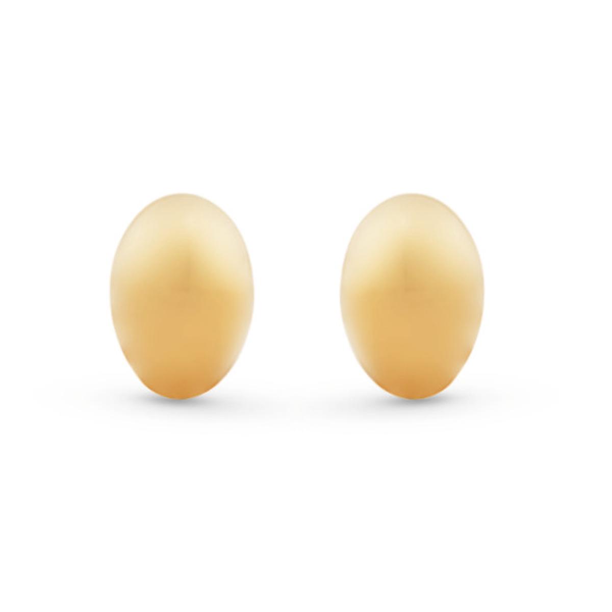 18kt shiny yellow gold oval earrings - OP0013