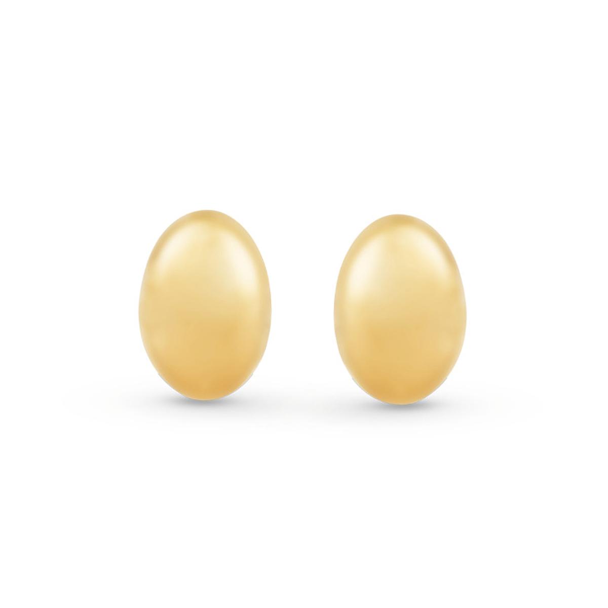 18kt shiny yellow gold oval earrings - OP0014
