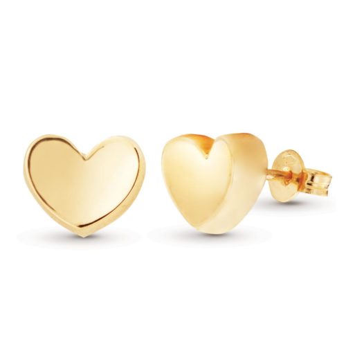 Hollow heart earrings in 18kt polished yellow gold - OP0039-LG