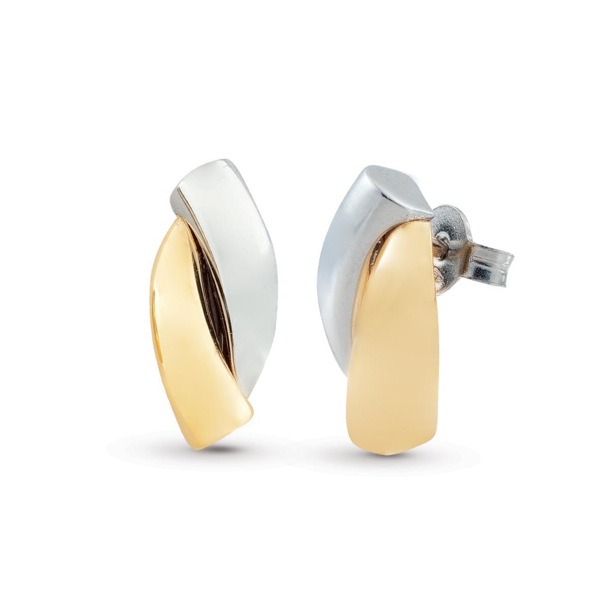 Shiny two-tone earrings in 18kt gold - OP0051-LN