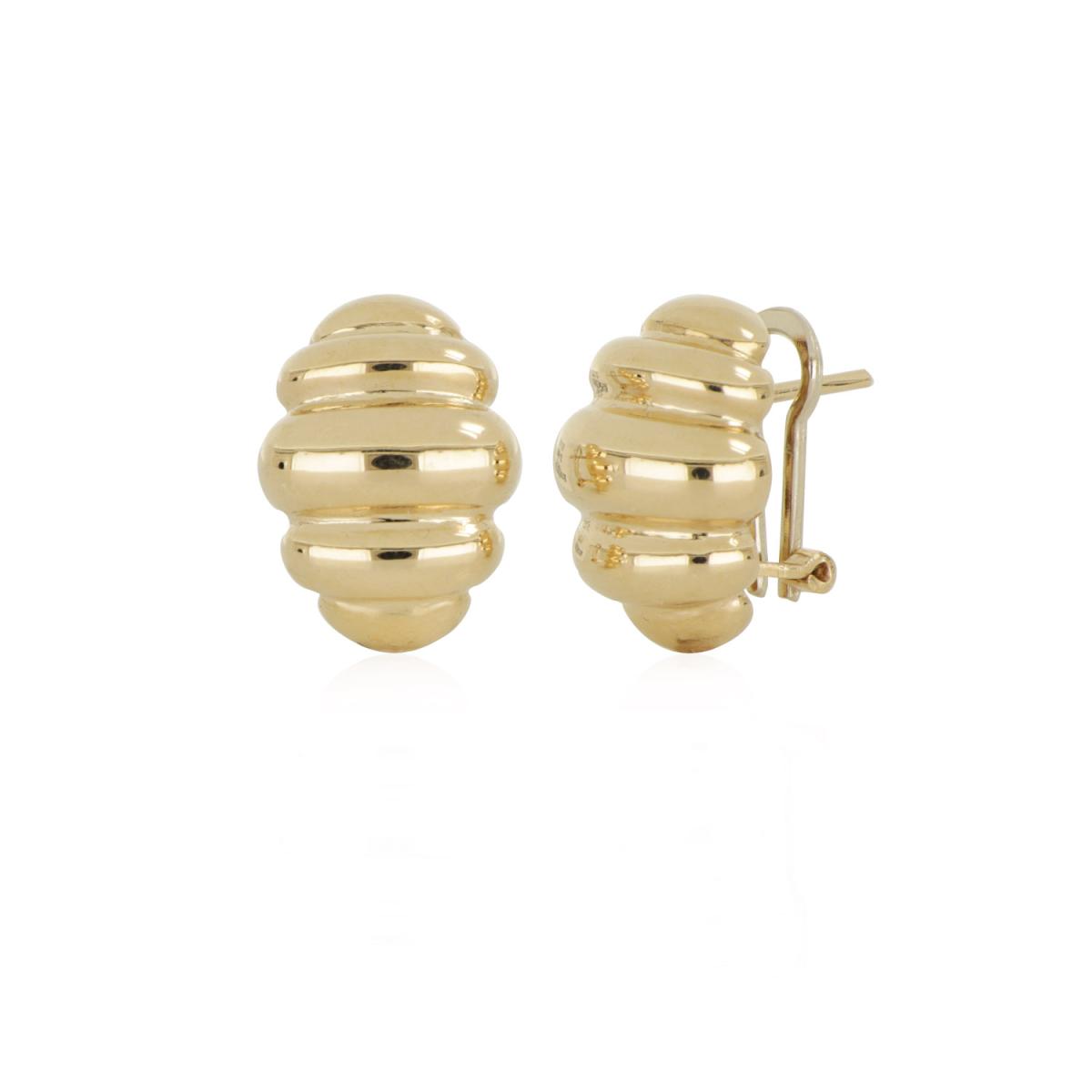 18kt shiny gold earrings - OP0085