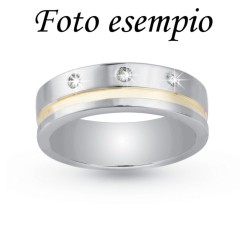 6mm flat ring with wide line in rhodium silver - ZAF105