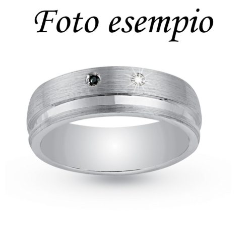 6mm rounded ring with wide line in rhodium silver - ZAF106