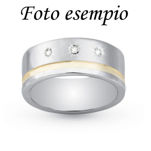 8mm flat ring with wide line in rhodium silver - ZAF109