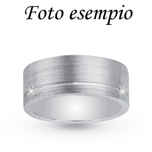 8mm flat ring with thin line in rhodium silver - ZAF110