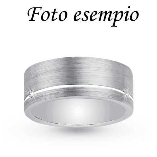 8mm flat ring with thin line in rhodium silver and enamel - ZAF110M