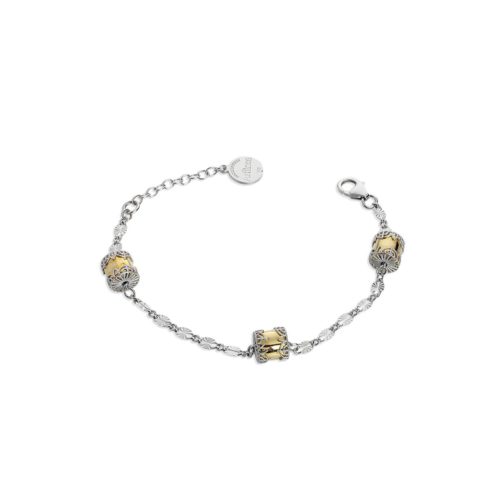 925 rhodium-plated and gilded silver bracelet - ZBR573-LN