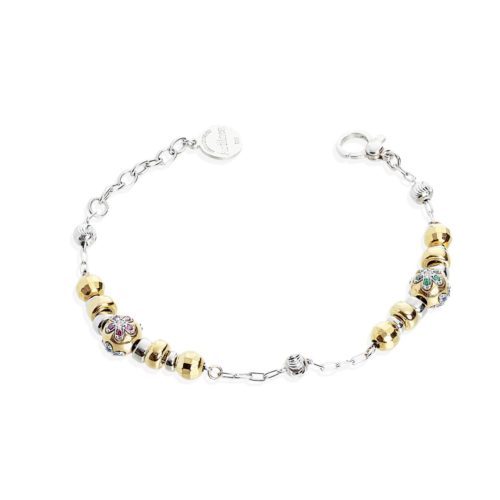 925 rhodium-plated and gold-plated silver bracelet with Swarovski ™ - ZBR591-LN