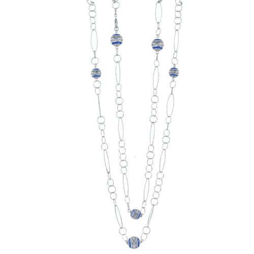 Chanel necklace in 925 rhodium-plated and enamelled silver - ZCL1039-MB