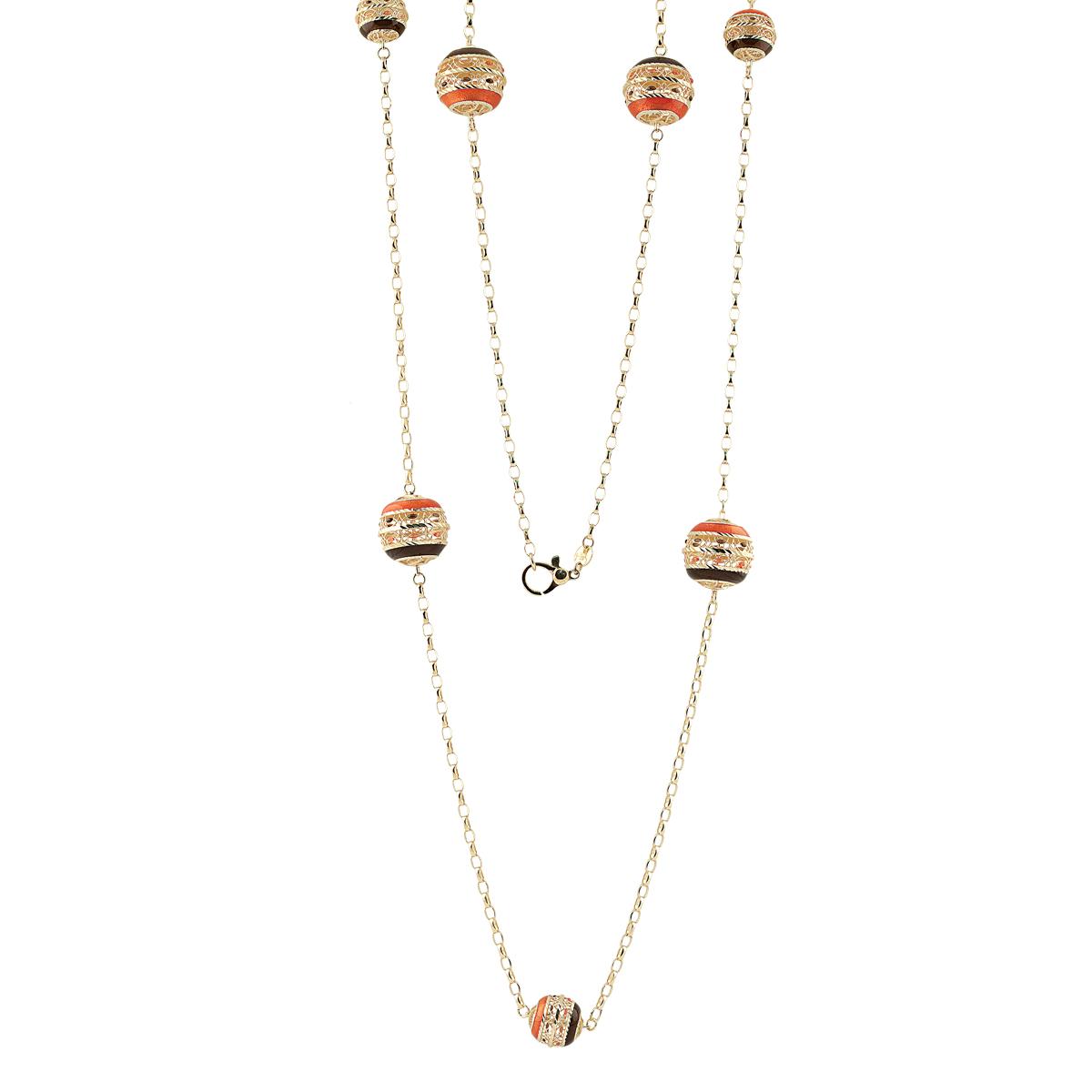 Chanel necklace in 925 silver gilded and enamelled - ZCL1044-MG