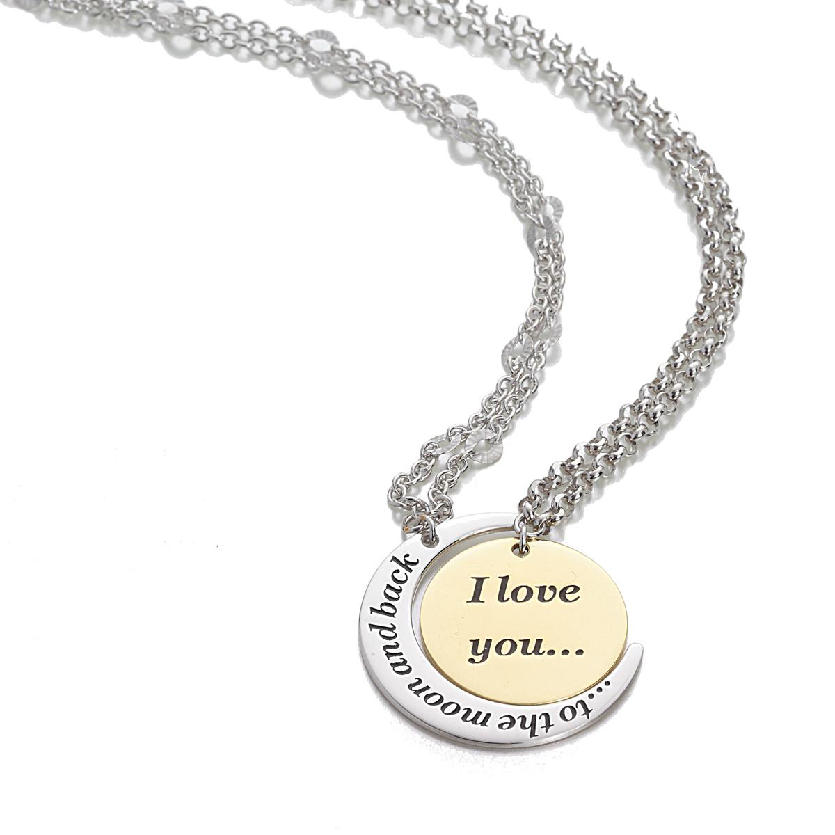 Silver necklaces (one rhodium and one gold) - Perfect gift for Valentine's Day - ZCL1355-MN
