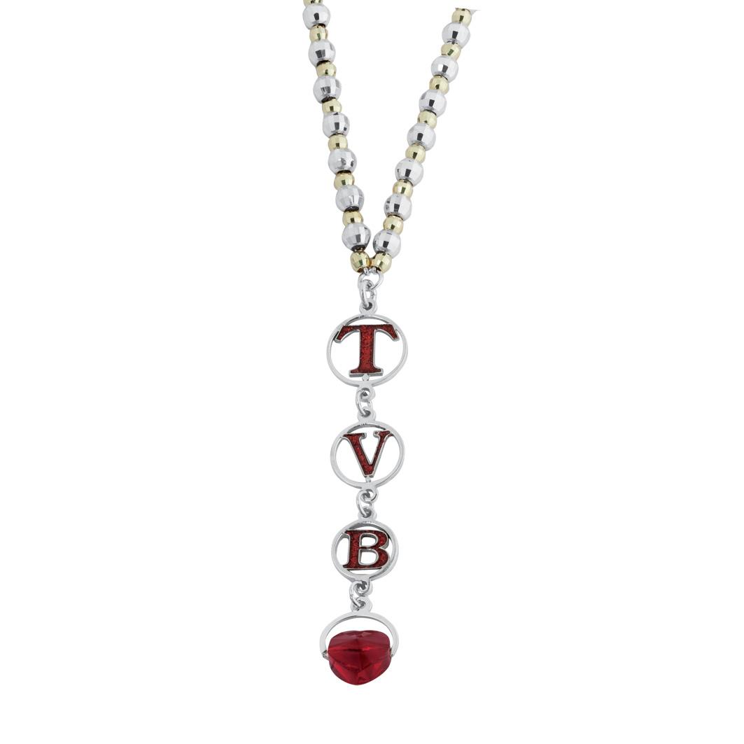 Rhodium and gold plated 925 silver necklace, enamel and Swarovski ™ ® - ZCL620-MO