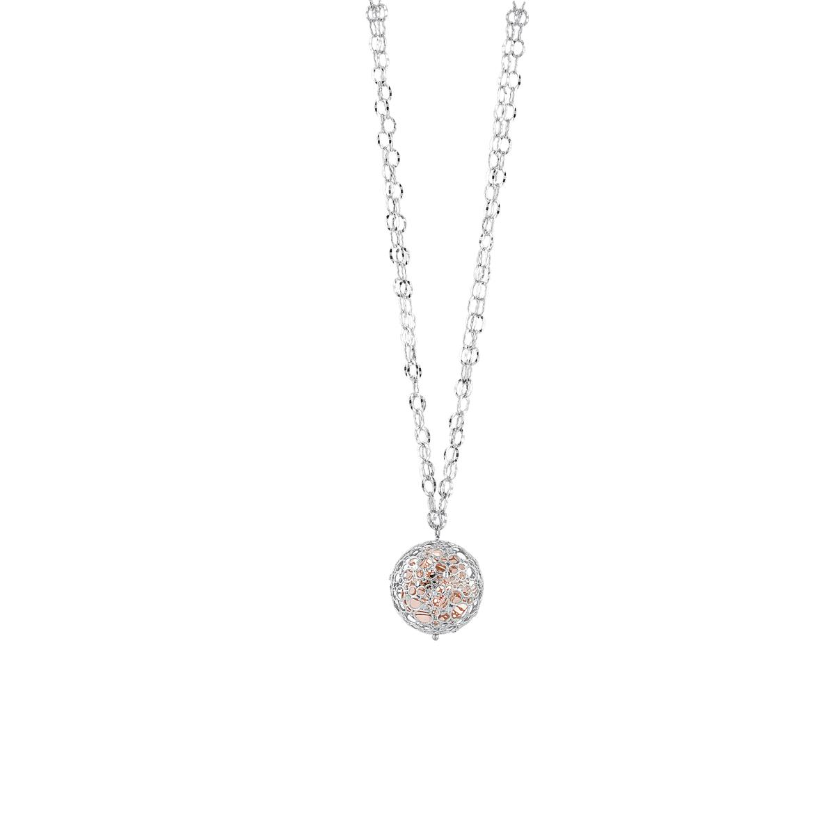 Chanel necklace in rhodium-plated and pink gold-plated 925 silver - ZCL957-LH
