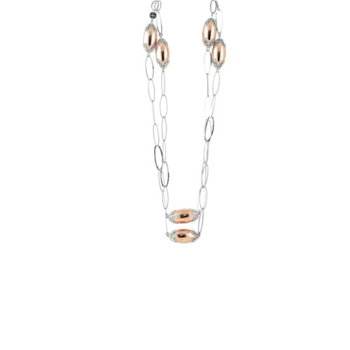 Chanel necklace in rhodium-plated and pink gold-plated 925 silver - ZCL970-LH