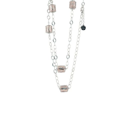 Chanel necklace in rhodium-plated and pink gold-plated 925 silver - ZCL982-LH
