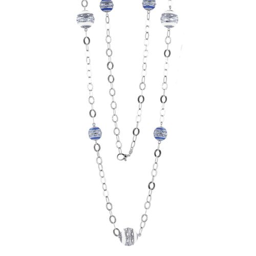 Chanel necklace in 925 rhodium-plated and enamelled silver - ZCL999-MB