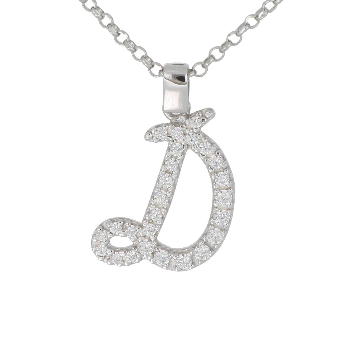 Italic Cubic Zirconia Necklaces - All initials available - ZCS8