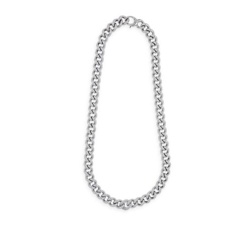 925 rhodium silver chain necklace with zircons - ZCV001-LB