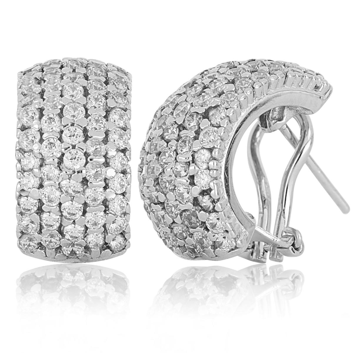 925 silver earrings with white zircons - ZOR016BI-LB