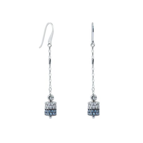 925 rhodium silver earrings with cubic zirconia pavé pendant - ZOR1060-LL