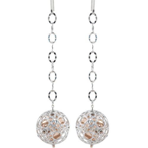 Earrings in 925 silver rhodium-plated and rose gold-plated - ZOR1064-LH