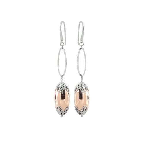 Earrings in 925 silver rhodium-plated and rose gold-plated - ZOR1078-LH