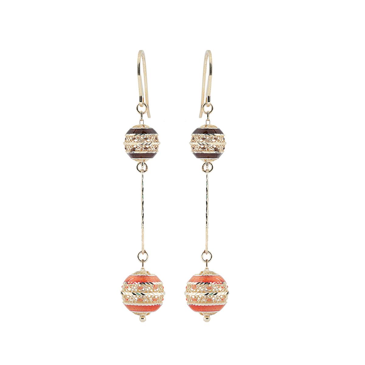 Earrings in 925 silver, gilded and enamelled - ZOR1101-MG