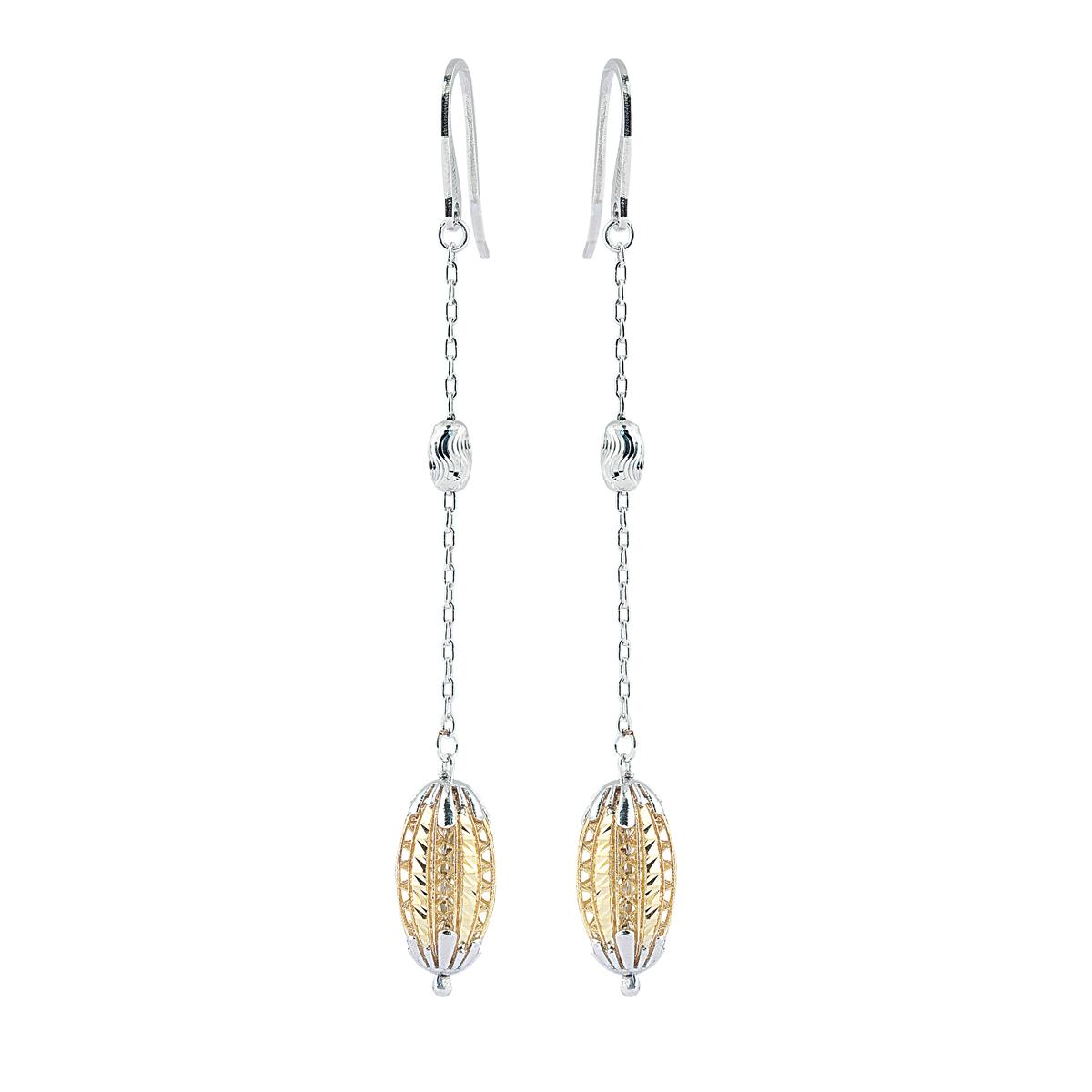 925 rhodium-plated and gold-plated silver earrings - ZOR1105-LN