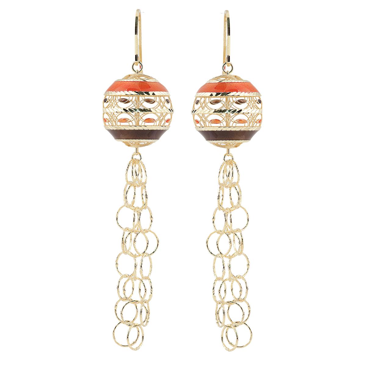 Earrings in 925 silver, gilded and enamelled - ZOR1110-MG