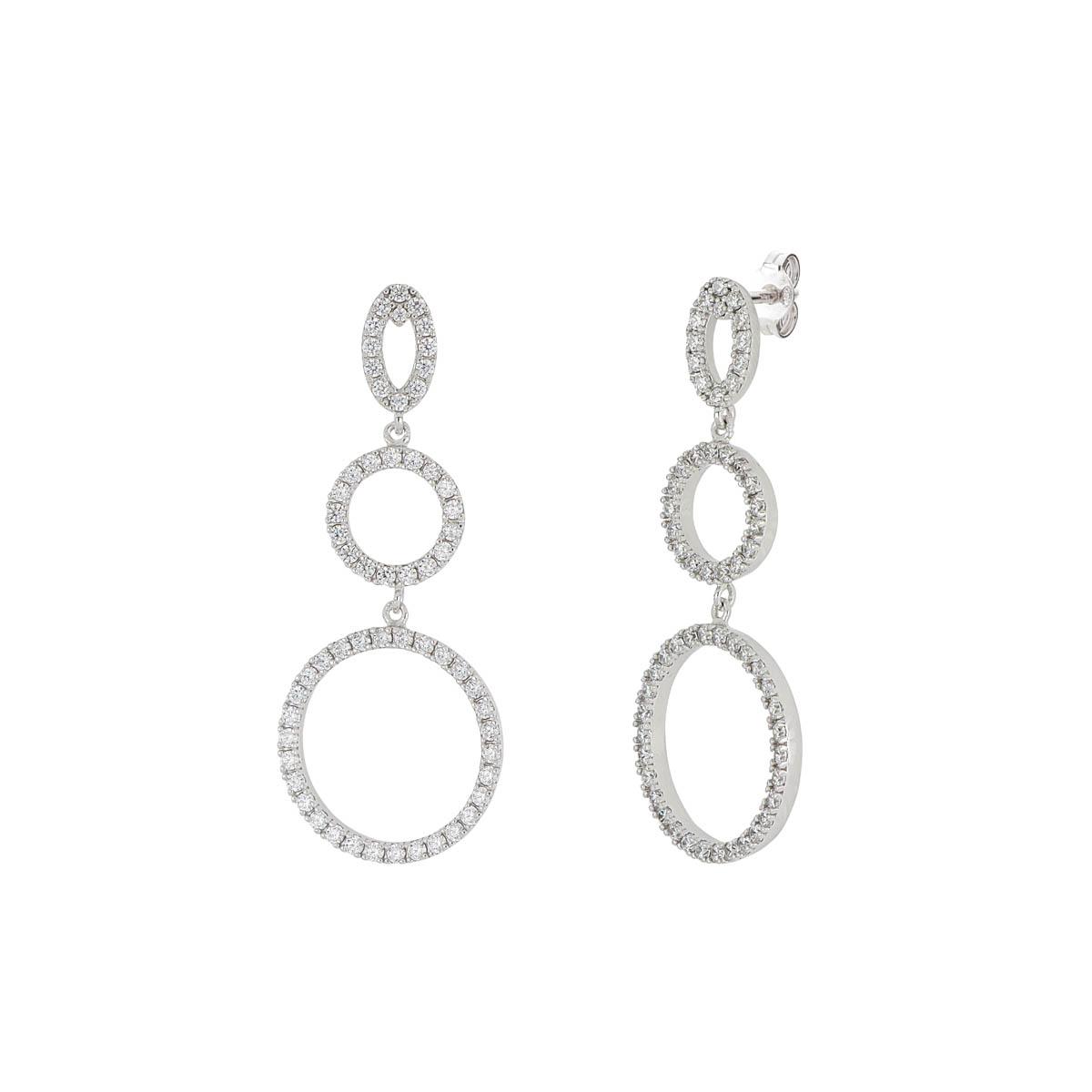 925 rhodium silver earrings with zircons - ZOR1258-LB