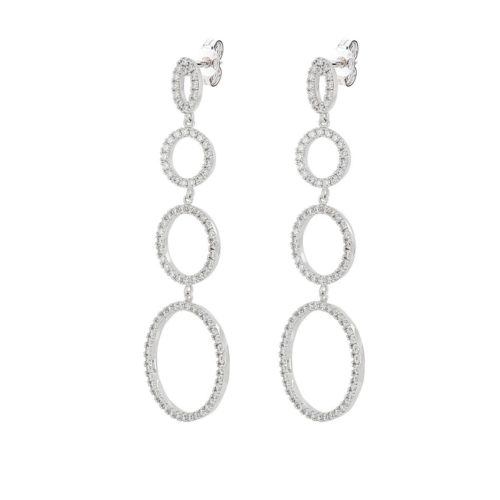 925 rhodium silver earrings with zircons - ZOR1259-LB