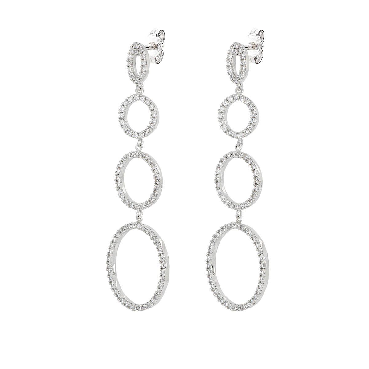 925 rhodium silver earrings with zircons - ZOR1259-LB