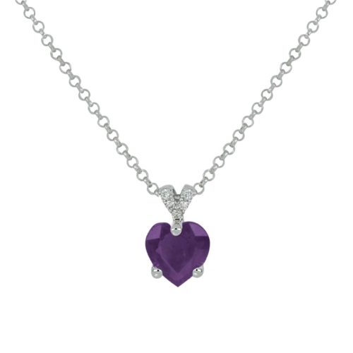 18kt white gold necklace with diamonds and central natural semi-precious stone - CD614/