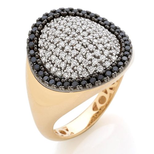 18kt ring with diamonds and precious stones pave - AD828/DN