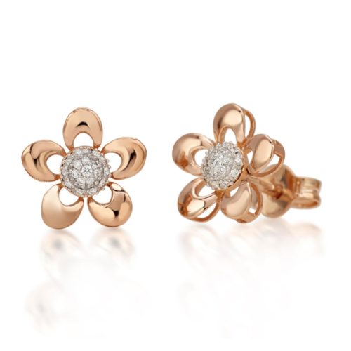 Gold earrings with diamonds - OD239