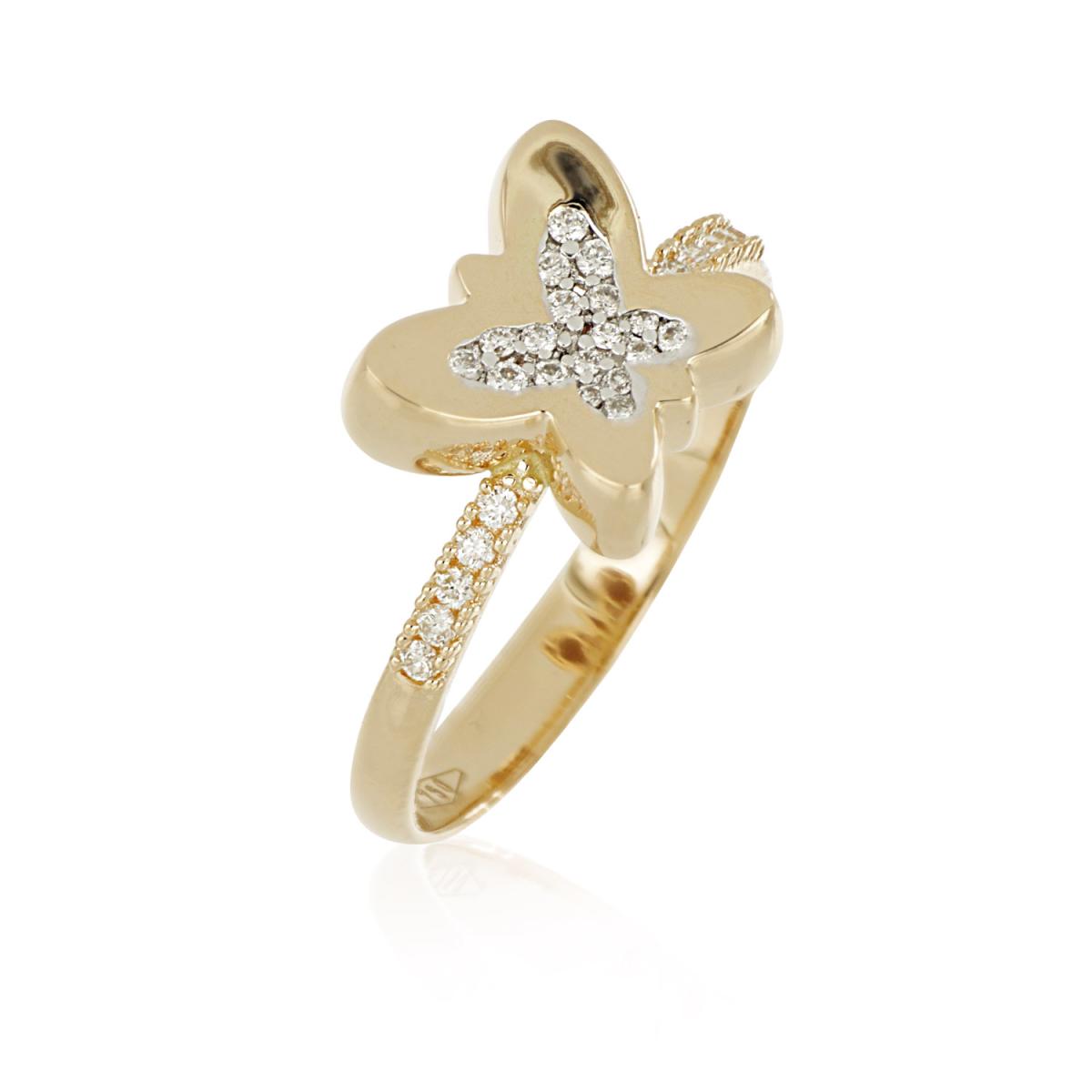 Butterfly ring in gold and diamonds - AD976