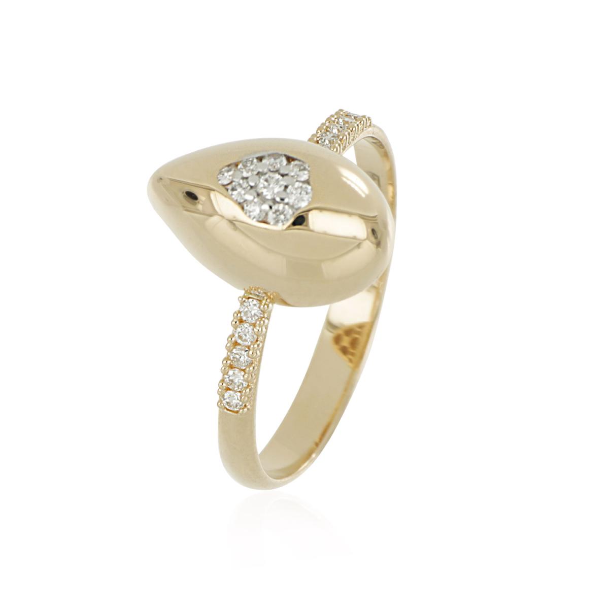 Drop ring in gold and diamonds - AD978