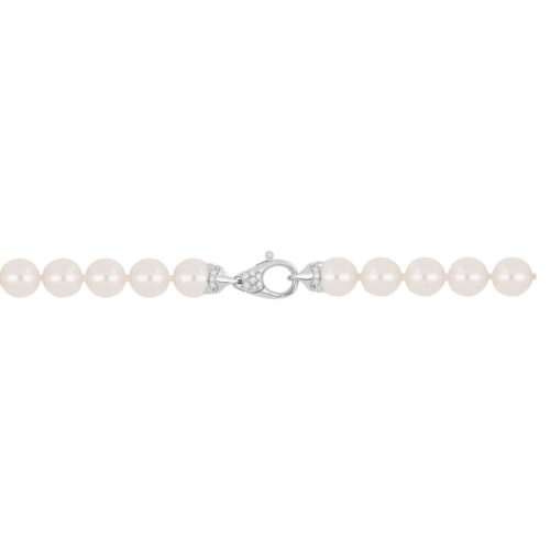 Akoya pearl string with 18 kt gold clasp and diamonds - C024L