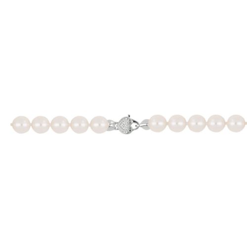 Akoya pearl string with 18 kt gold clasp and diamonds - C030L