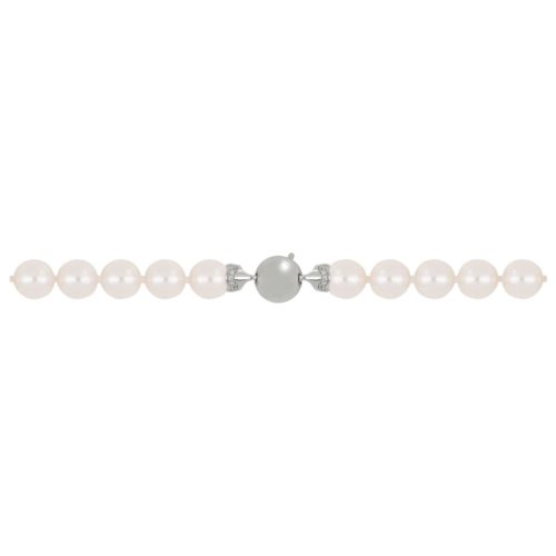 Akoya pearl string with 18 kt gold clasp and diamonds - C036L
