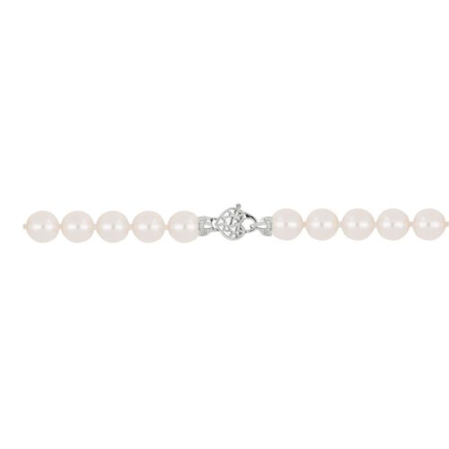 Akoya pearl string with 18 kt gold clasp and diamonds - C041L