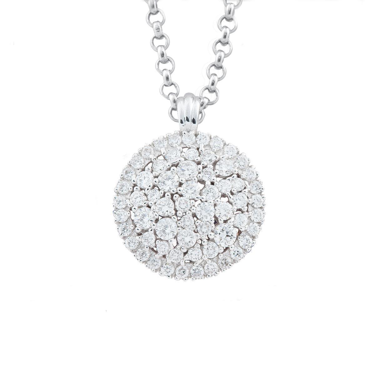 18kt white gold necklace with pavé diamonds - CD269